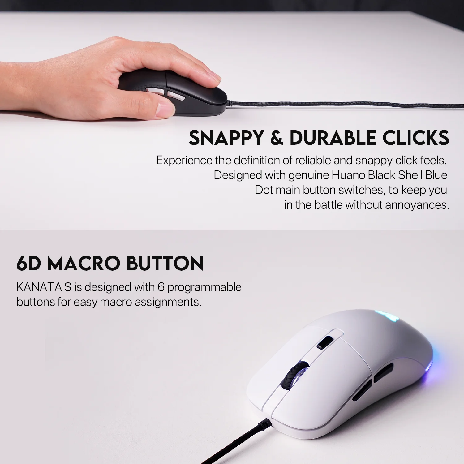 Фото FANTECH KANATA S VX9S Wired Gaming Mouse 7200DPI HUANO 10M Switch 6 Macro Button Optical Mouse Mice for PC Laptop №4