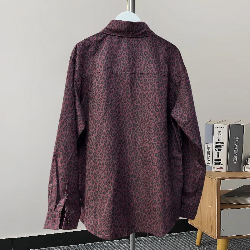 KBQ Camoufalge шикарные рубашки с принтом для женщин однобортные свободные блузки