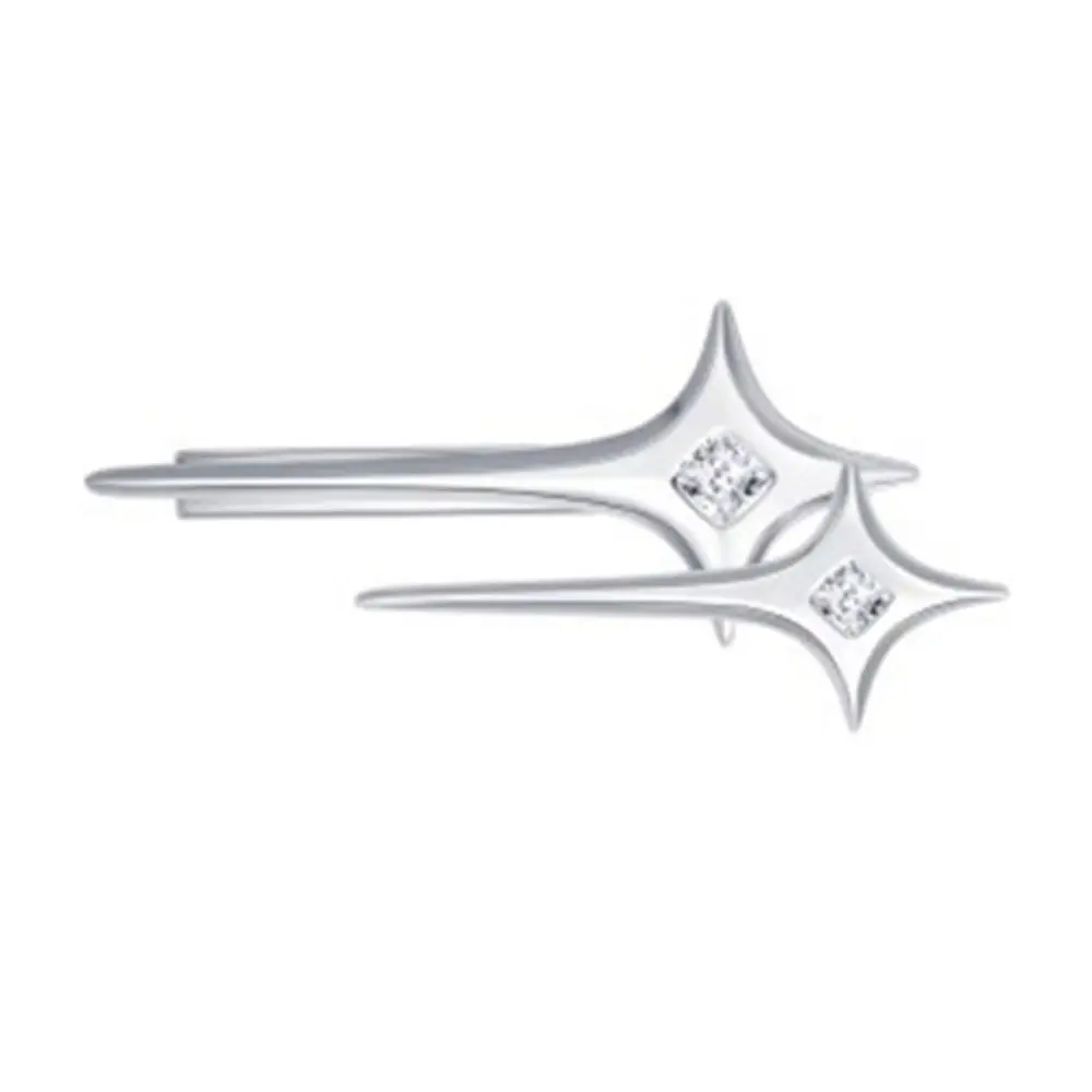 Зажим в виде утконоса металлические заколки для волос с бриллиантами серебряная