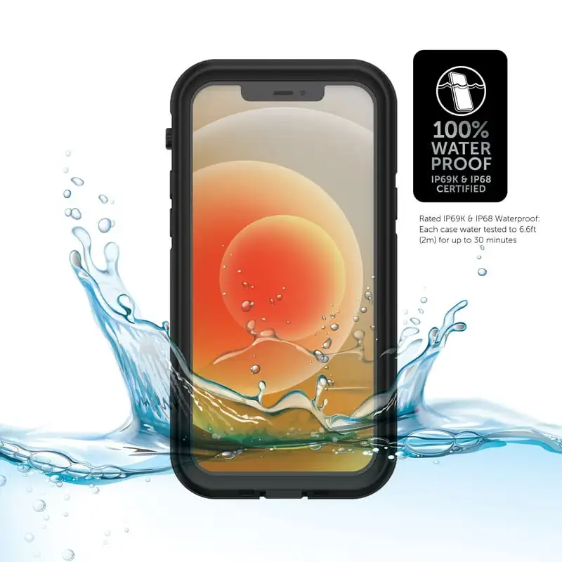 

Waterproof Phone for iPhone 12 - Black/Clear