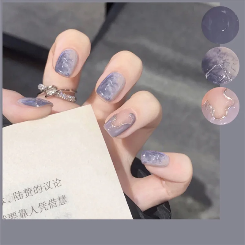 

24 pieces of moon night waves air soft nail fake nail piece wearing manicure sticker finished nail piece sticker