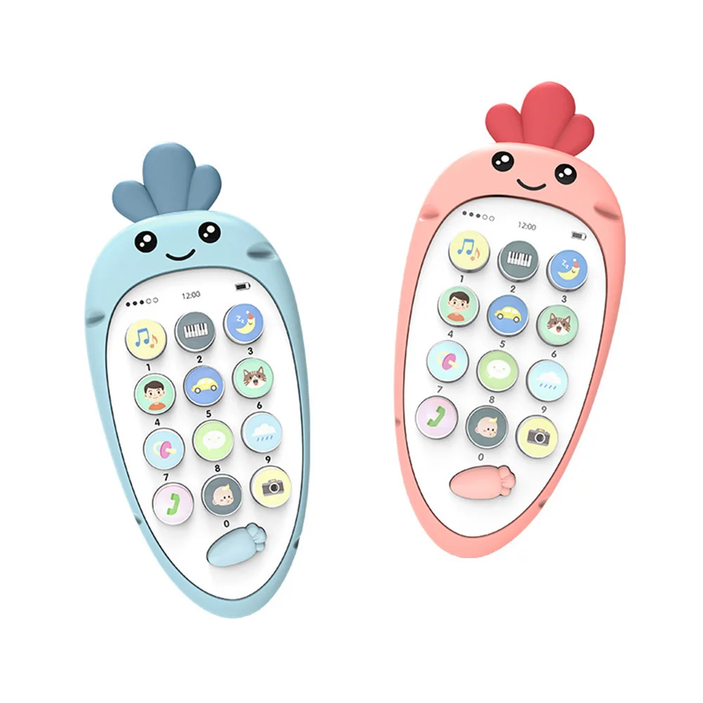 

Radish Baby Teether Phone Music Toys Electronic Children Baby Early Educational Toys TV Musical Remote Control