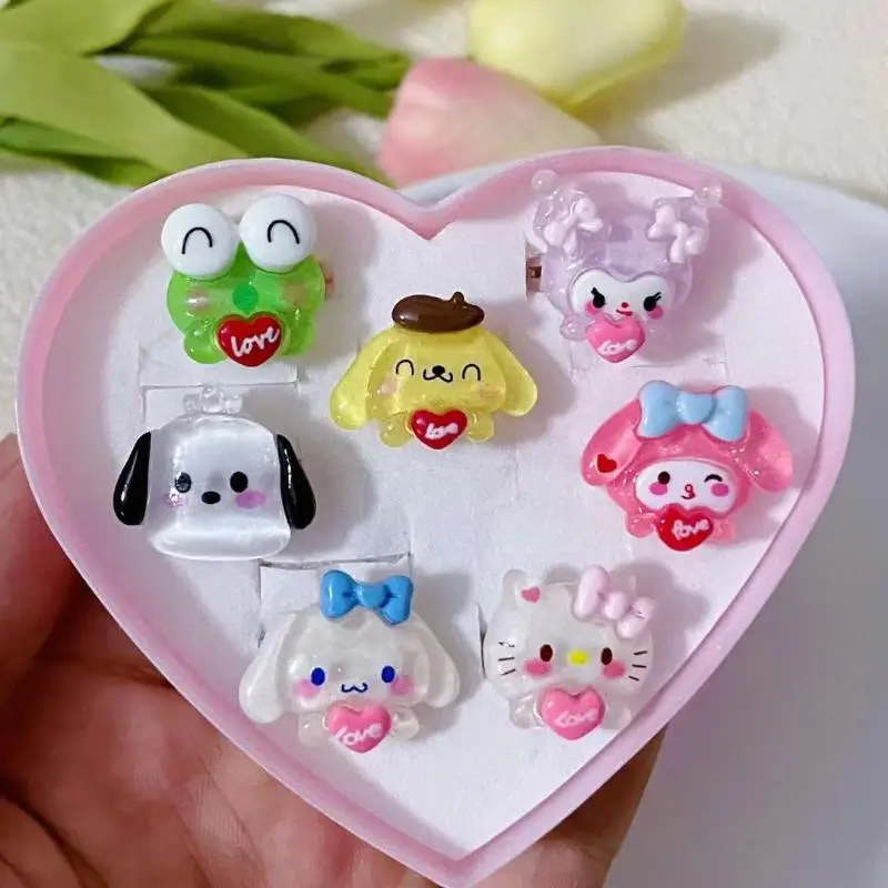 

Kawaii 1 шт. Sanrios Kuromis Кольцо Милая девочка из смолы мультфильм Аниме фигурки орнамент для девочки день рождения праздник Хэллоуин подарок
