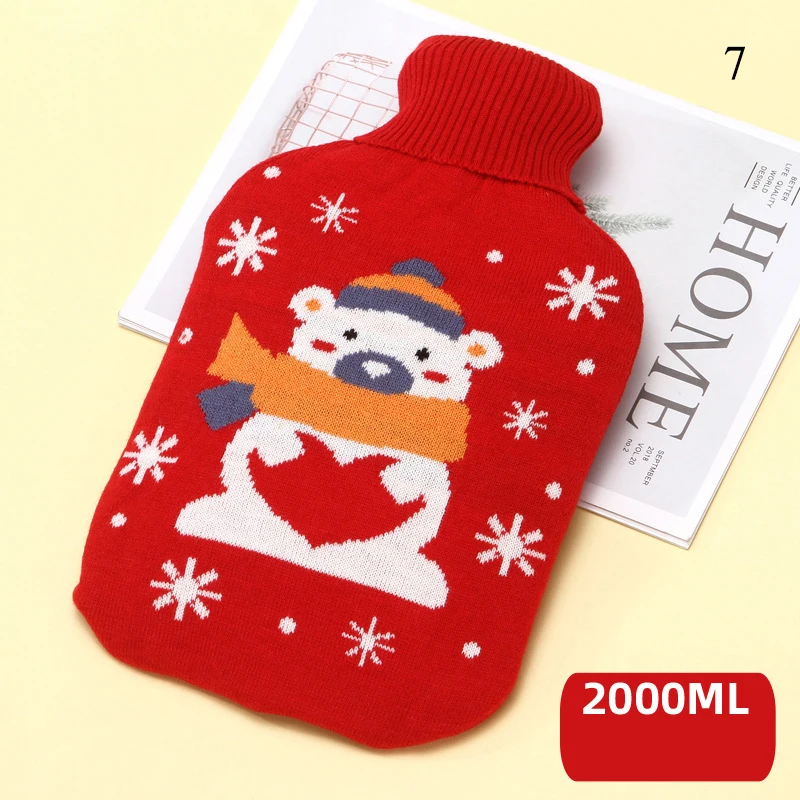 

2000ml Large Knitted Hot Water Bag Cover Warm Cold-proof Heat Preservation Hot Water Bottle Cover For Winter Keep Warm