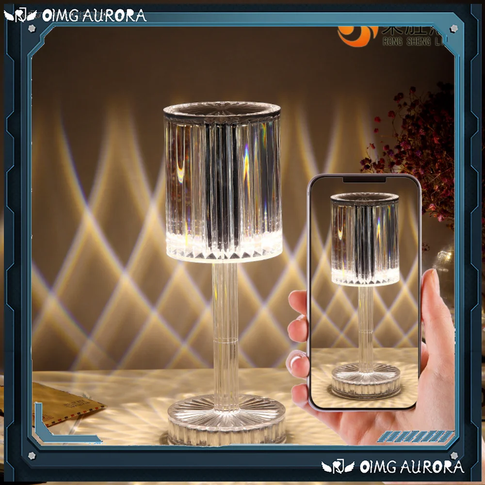 

Gatsby Indoor Atmosphere Light Rechargeable Crystal Light Decorative Table Lamp Diamond Crystal Table Lamp Crystal Light