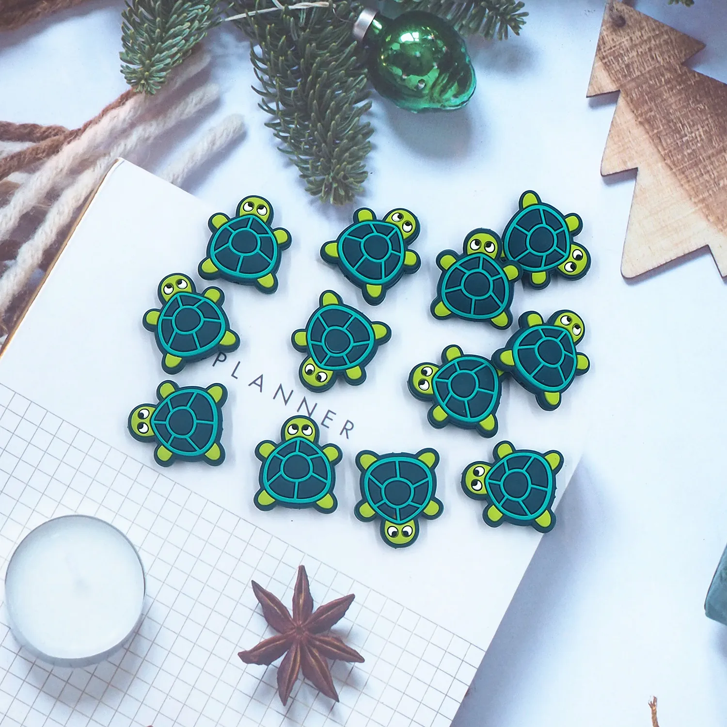 

50 шт., силиконовые бусины Chenkai в виде черепахи