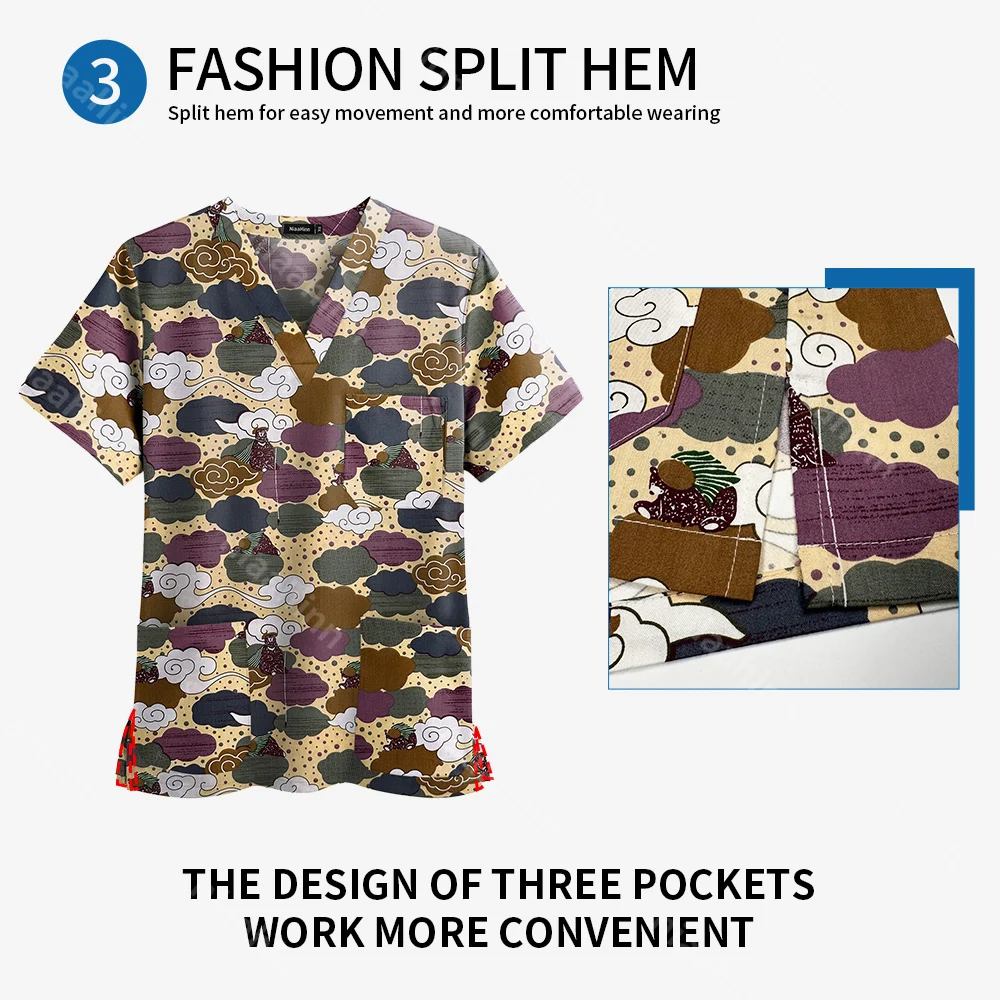 NiaaHinn униформа для кормления унисекс футболка с v-образным вырезом работников