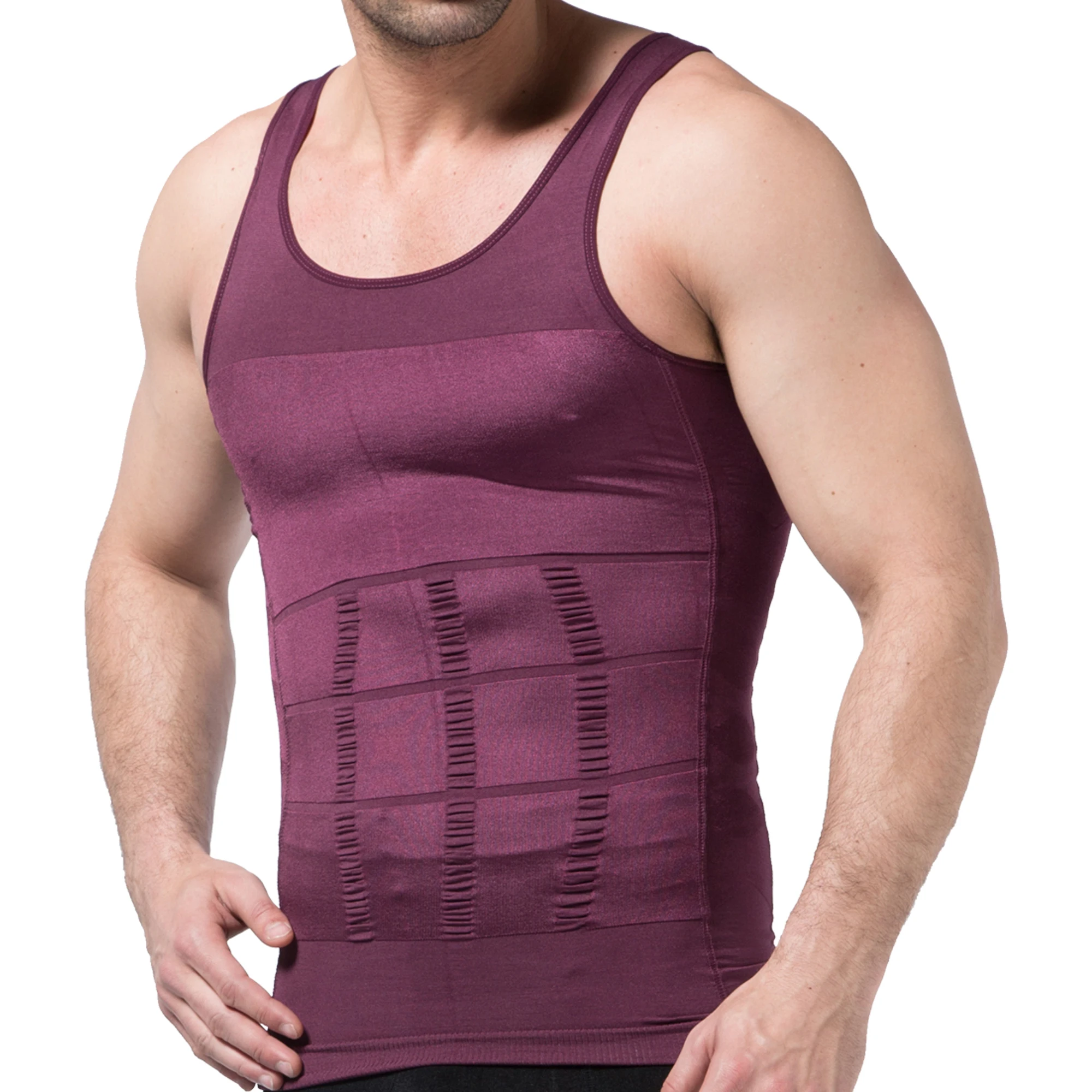

Men Body Shaper Tight Skinny Tummy Waist Trainer Posture Shirt High Elastic Abdomen Tank Top Shape Vests Slimming Boobs Gym Vest