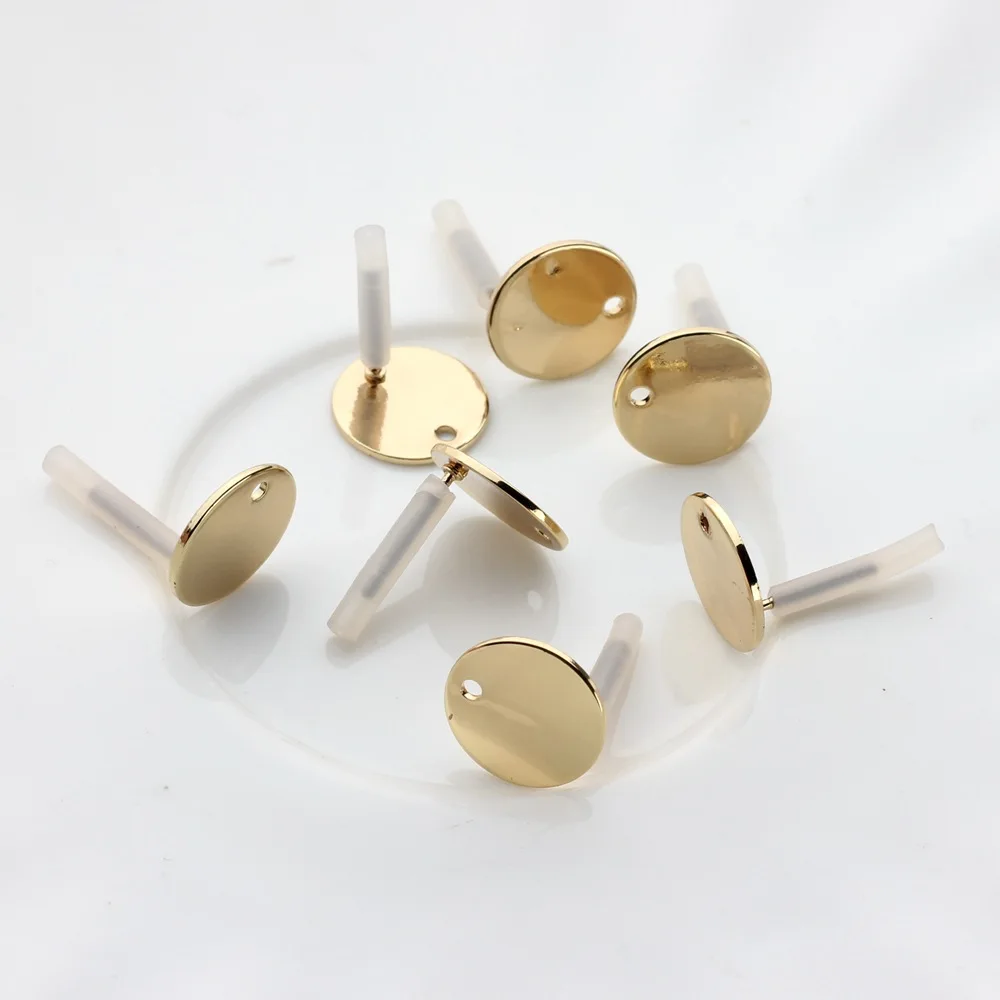 

10pcs Round Earrings Connectors DIY Stud Earrings Base Earring Settings for Handmade Jewelry Making Findings Accessories