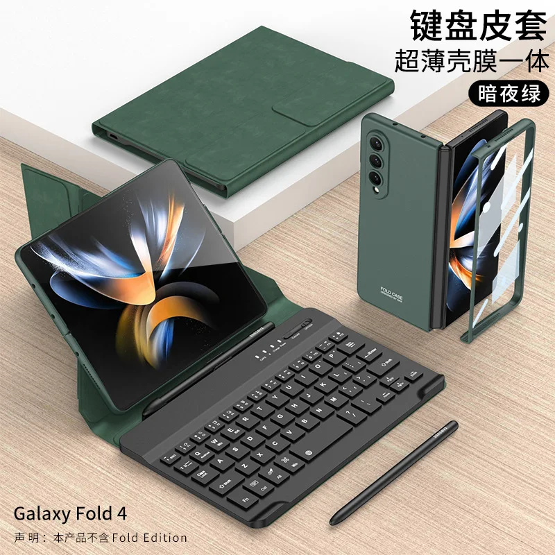 

Trans-formers Magnetic With Holder Kickstand For Samsung Galaxy Z Fold 3 4 Bluetooth Keyboard Holster Case Wirelessly Connect