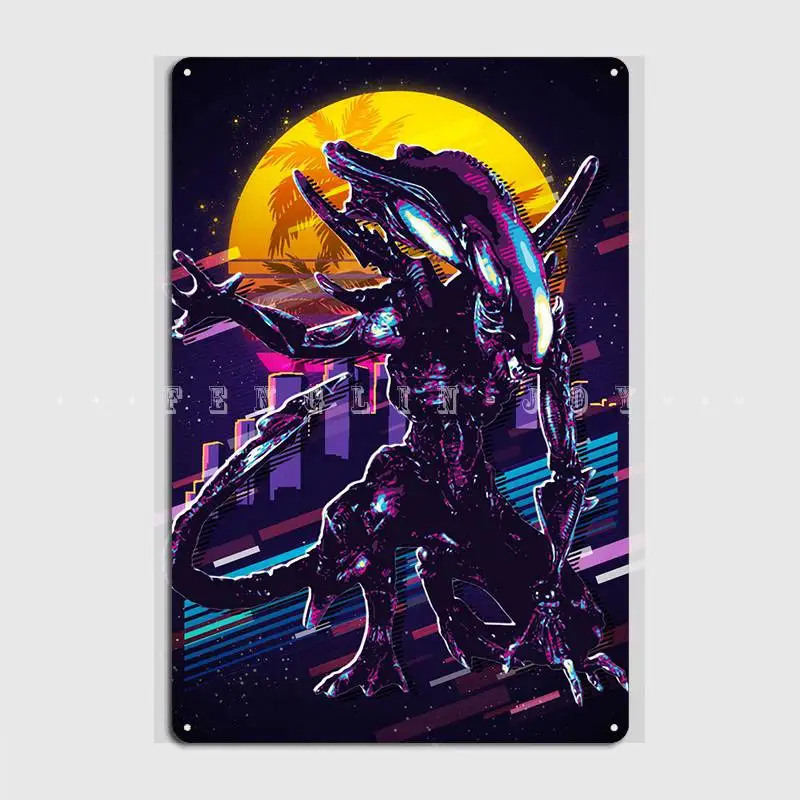 

Alien Poster Metal Plaque Printing Kitchen Club Wall Decor Tin Sign Poster