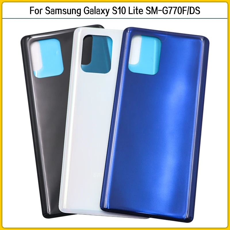 

10 шт. для Samsung Galaxy S10 Lite SMG770DS G770F, задняя крышка аккумулятора, задняя крышка, пластиковая панель S10Lite, Корпус Корпуса, самоклеящийся чехол