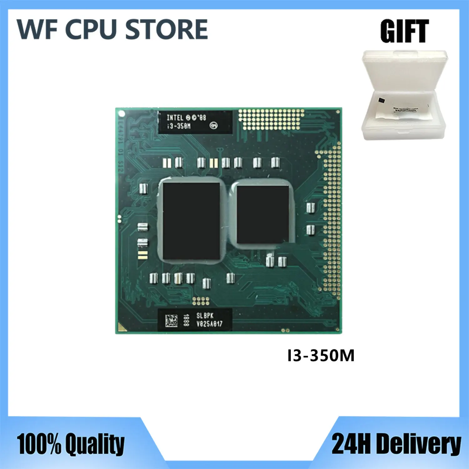 

Процессор Intel Core i3-350M i3 350M SLBU5 SLBPK 2,2 ГГц двухъядерный четырехпоточный процессор 3 Мб 35 Вт Разъем G1 / rPGA988A