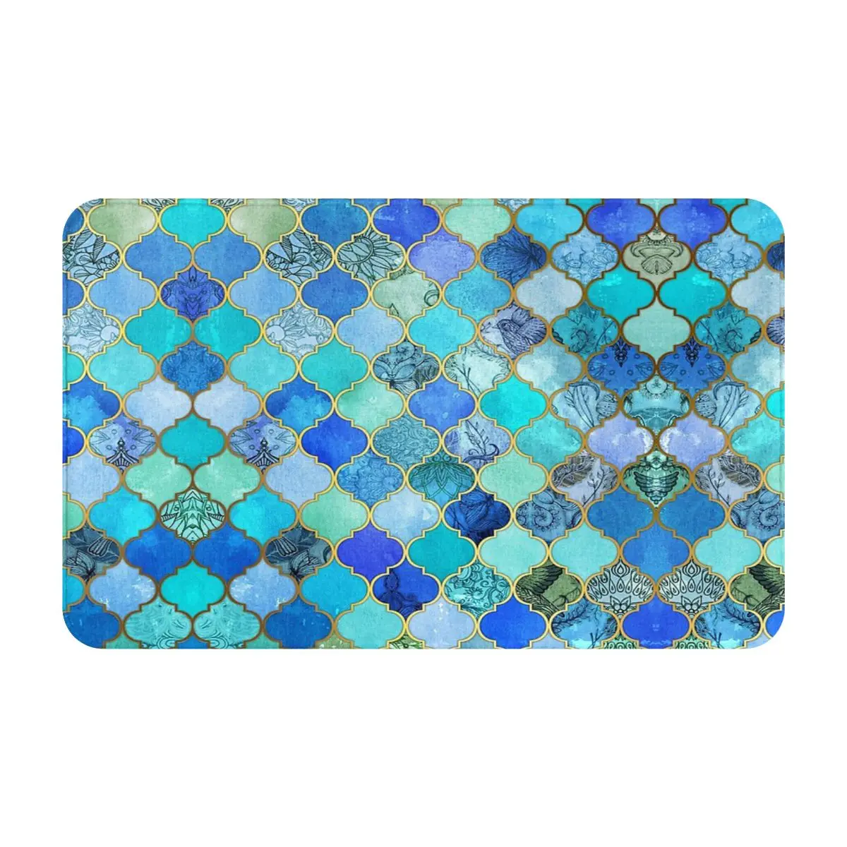 

Кобальтовый синий цвет Aqua & Gold 2 коврик для ванной коврик для двери 50x80 см балкон коврики для ванной