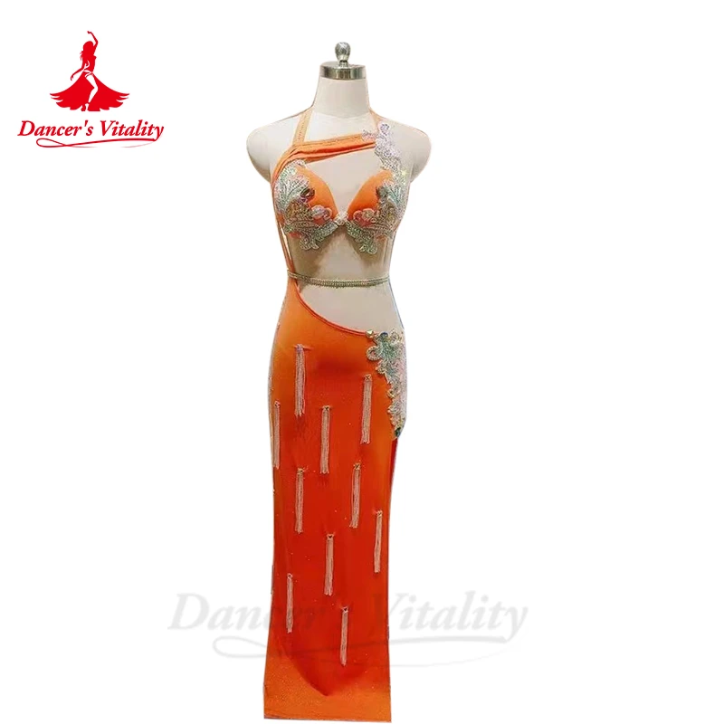 Женский костюм для танца живота ручной работы Shaabi Balady competitton взрослых и детей