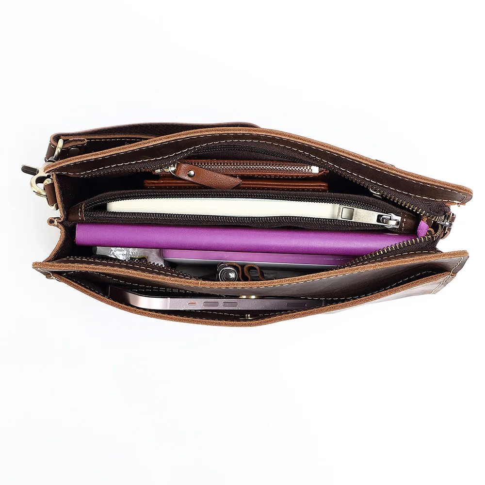 Мужская сумка из натуральной кожи деловой бумажник воловьей