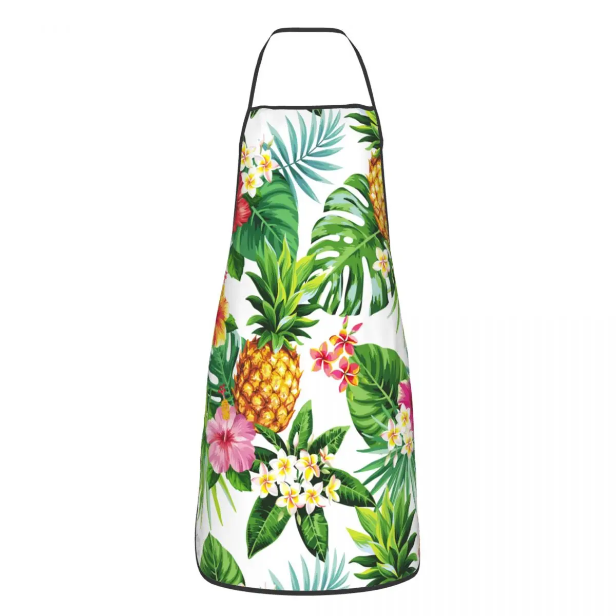 

Summer Tropical Palm Leaves Apron Household Cleaning Gardening Pineapple Bibs Kitchen Waterproof Pinafore for Men Women