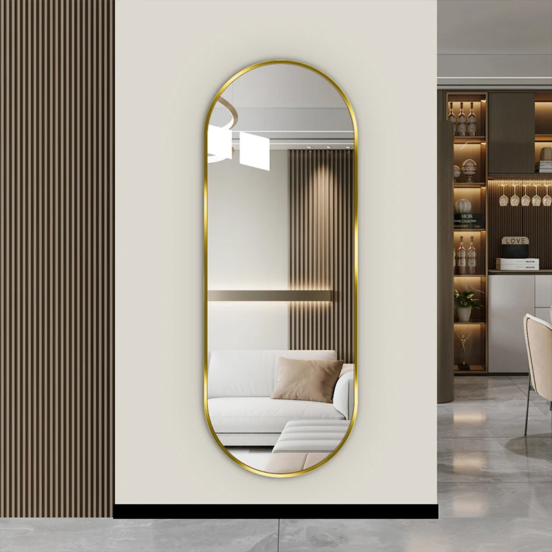 

Полноразмерное овальное зеркало для девушек в гостиную, забавное эстетическое зеркало, корейские золотые милые декоративные зеркала для макияжа, украшение для дома