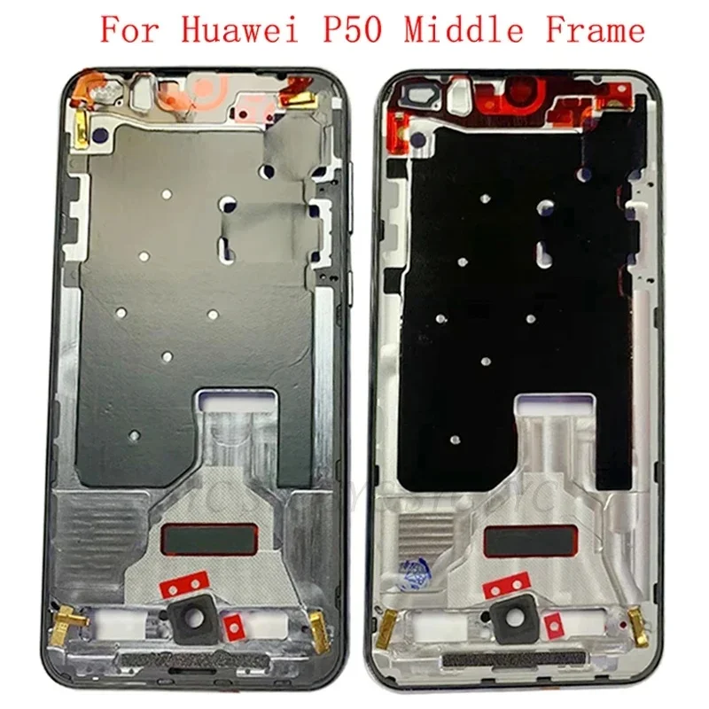 Фото Панель средней рамки BANERYPAK для корпуса телефона Huawei P50, металлические детали для ремонта ЖК-дисплея. №1
