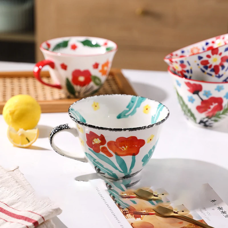 Breakfast Cup Milk Cup Large Volume Yogurt Oatmeal Cup Ceramic Mug High Appearance Horizontal Drinking Cup Cup