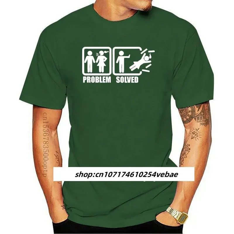 

New Problem Solved T shirt Funny Stick Figure single life divorce humor Joke