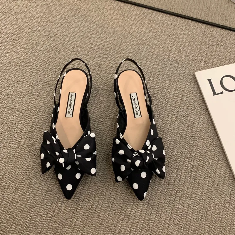 Flat Heels Sandals Women 2023 Summer Pointed Toe Party Shoes Ladies Fashion Solid Color Comfortable  Ankle Straps Pumps