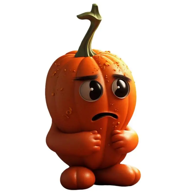 

Kawaii Funny Pumpkin Resin Ornament Halloween Resin Pumpkin Accessory Decor Figurine Craft Desktop Decoration Halloween Gift