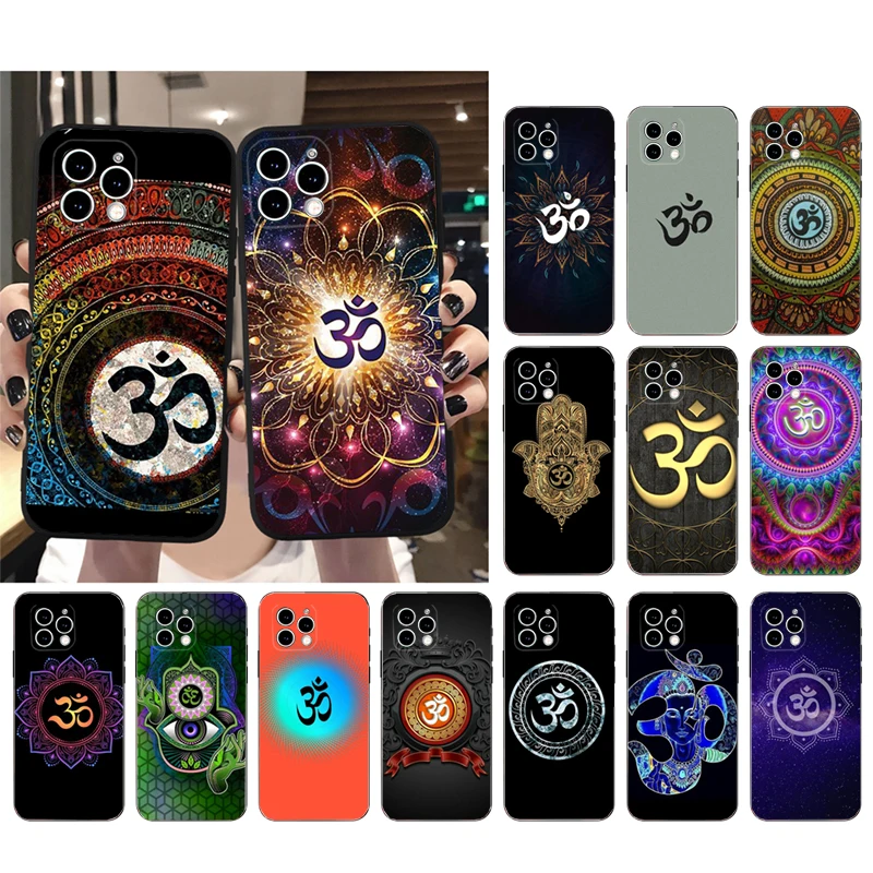 

Phone Case For iphone 14 Pro Max 13 12 11 Pro Max XS XR X 12mini 14 Plus 7 8 SE Yoga Om Mandala Art Case Funda