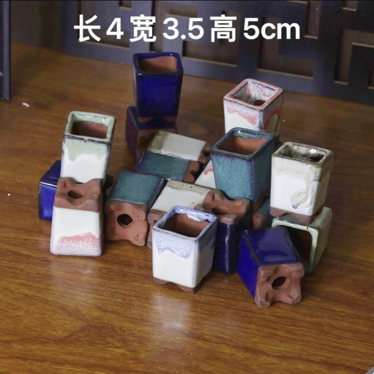 5 шт. керамические цветочные горшки фиолетовые