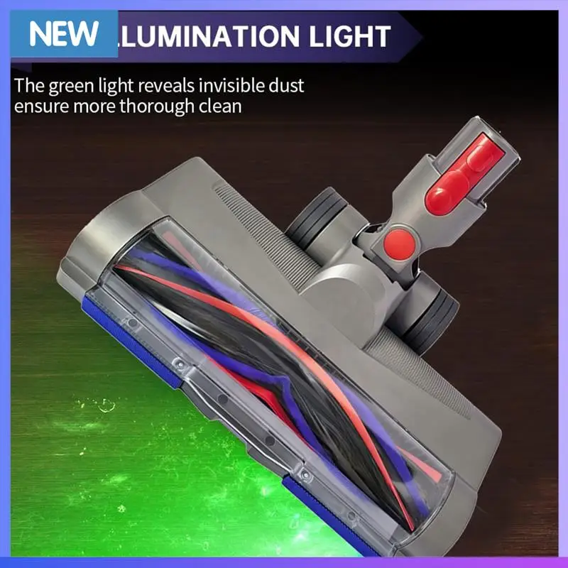 A60P Противозапутывающая чистящая головка для пылесосов Dyson V7 V8 V10 V11 V15 с зеленым подсветкой для пыли для ковров, паркетного пола