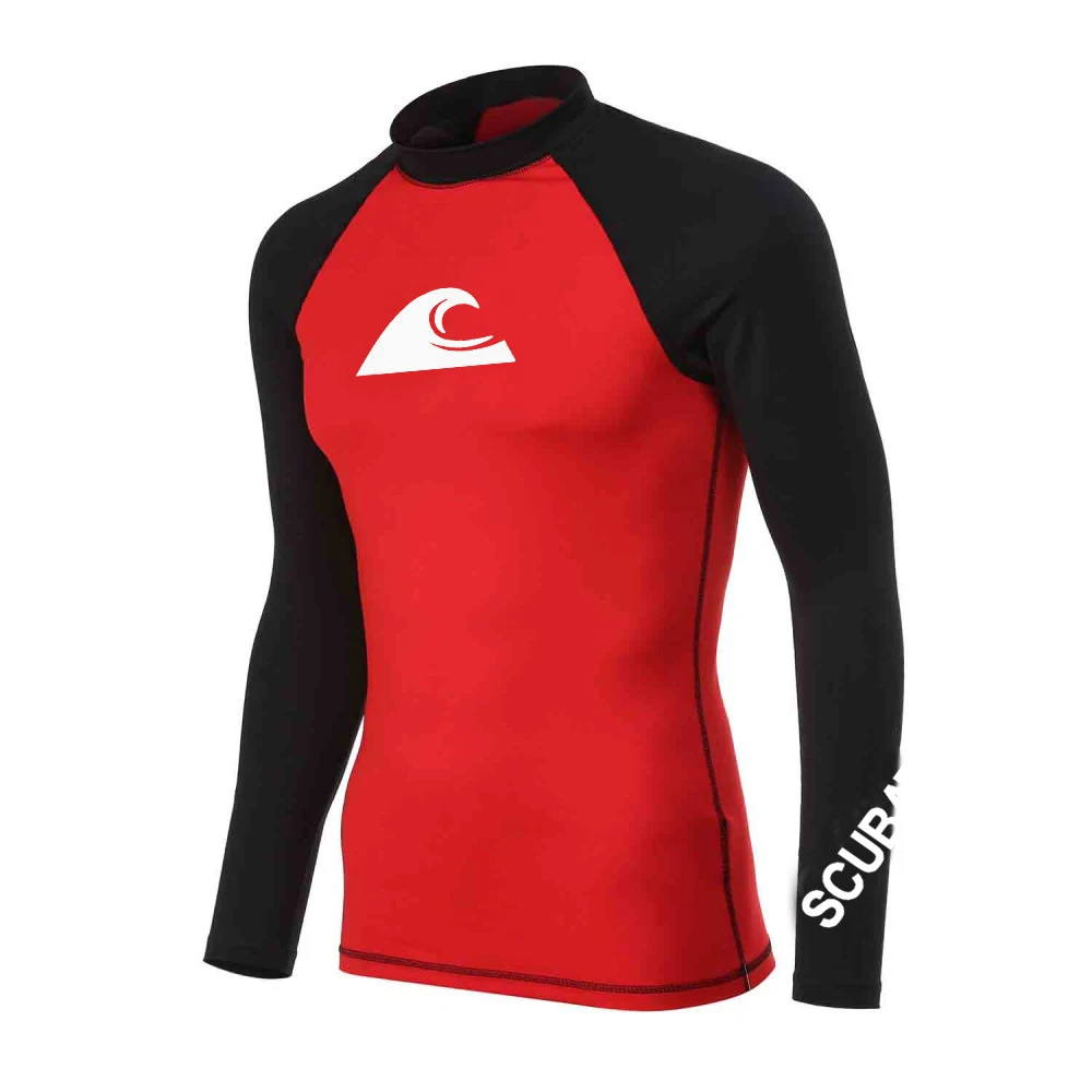 Men's Split Long Sleeve Beach Sunscreen Quick Dry Surf T Shirt Shirt Rash Resistant Water Sports Swimming Diving Surf Top 2022