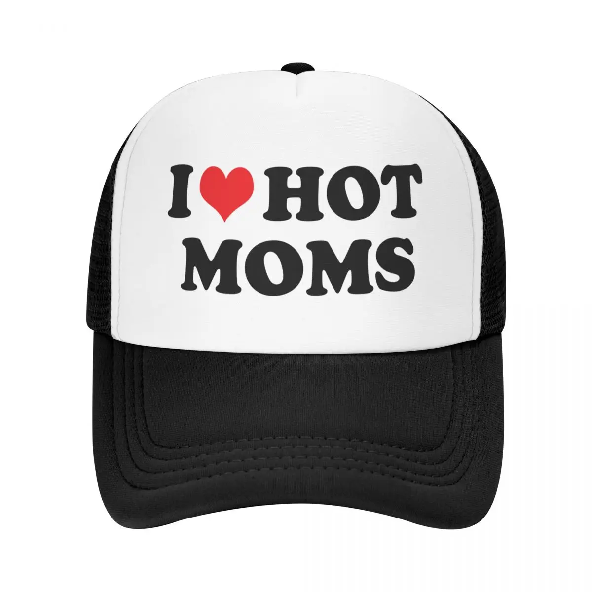 Cool I Love Hot Moms Trucker Hat Men Women Personalized Adjustable Unisex Baseball Cap Summer Hats Snapback Caps