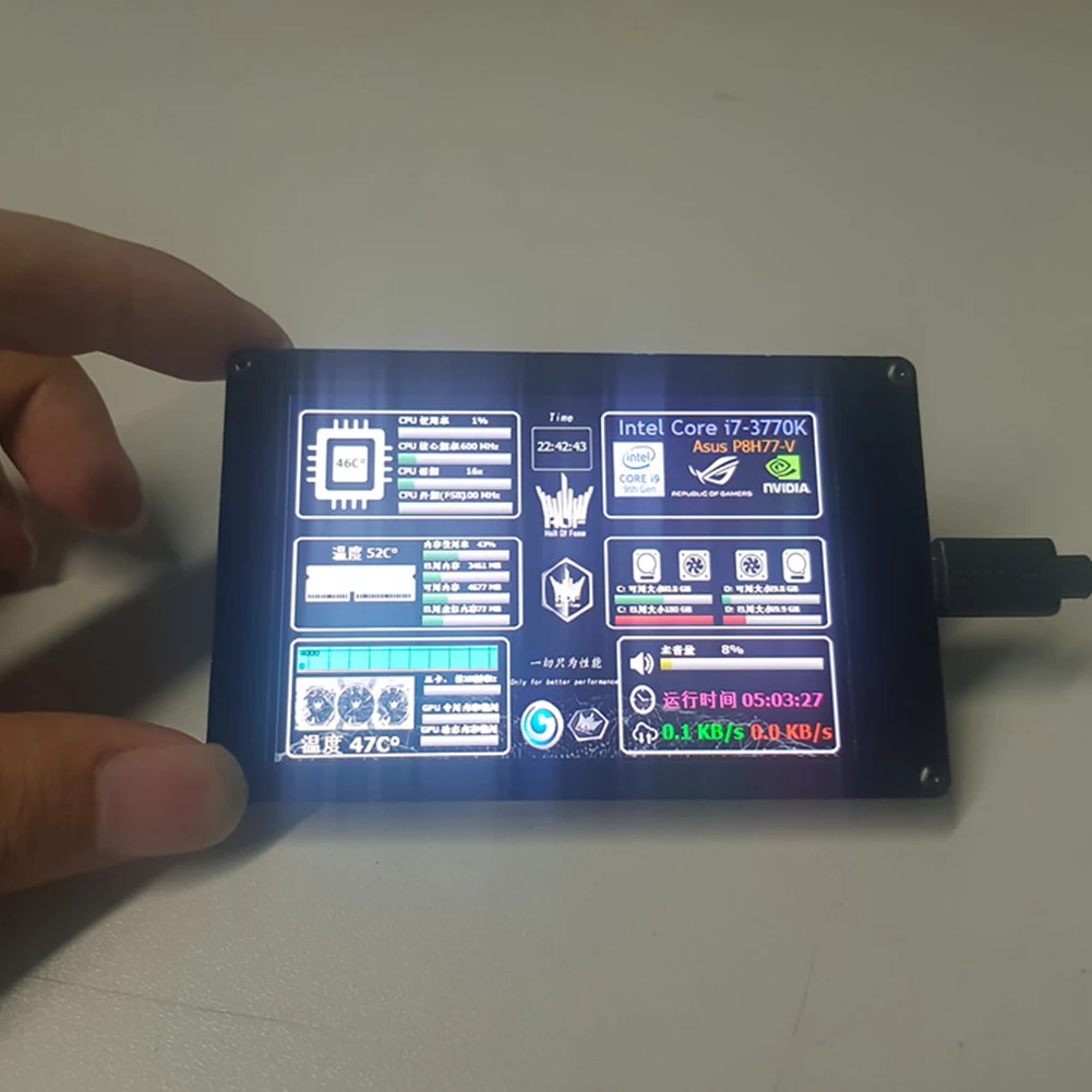 Фото Двойной USB вторичный дисплей 3 5 дюйма IPS DIY компьютер мониторинг температуры Двойной USB вторичный дисплей 3 5 дюйма IPS DIY компьютер мониторинг температуры