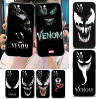 phone case for iphone 11 12 13 pro max 7 8 se xr xs max 5 5s 6 6s plus case soft silicone cover marvel venom face