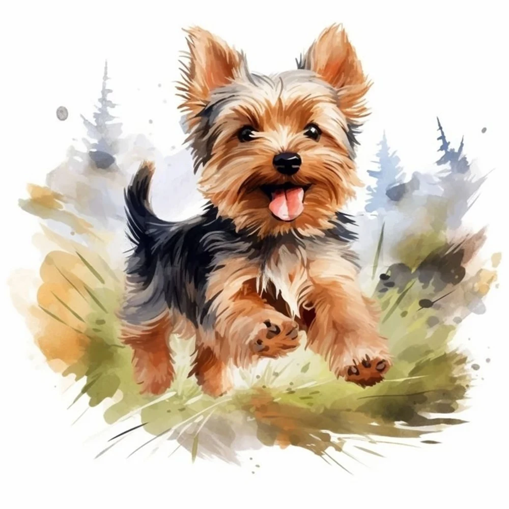 1 шт. акварель йоркширский бег на открытом воздухе украшение комнаты гостиная спальня украшения туалетные наклейки наклейки на стену