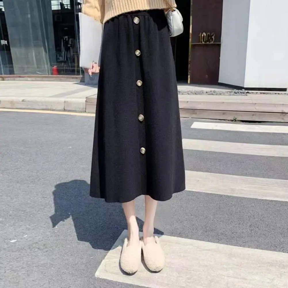 

Женская юбка на пуговицах, Зимняя юбка в офисном стиле, осенняя юбка одного размера
