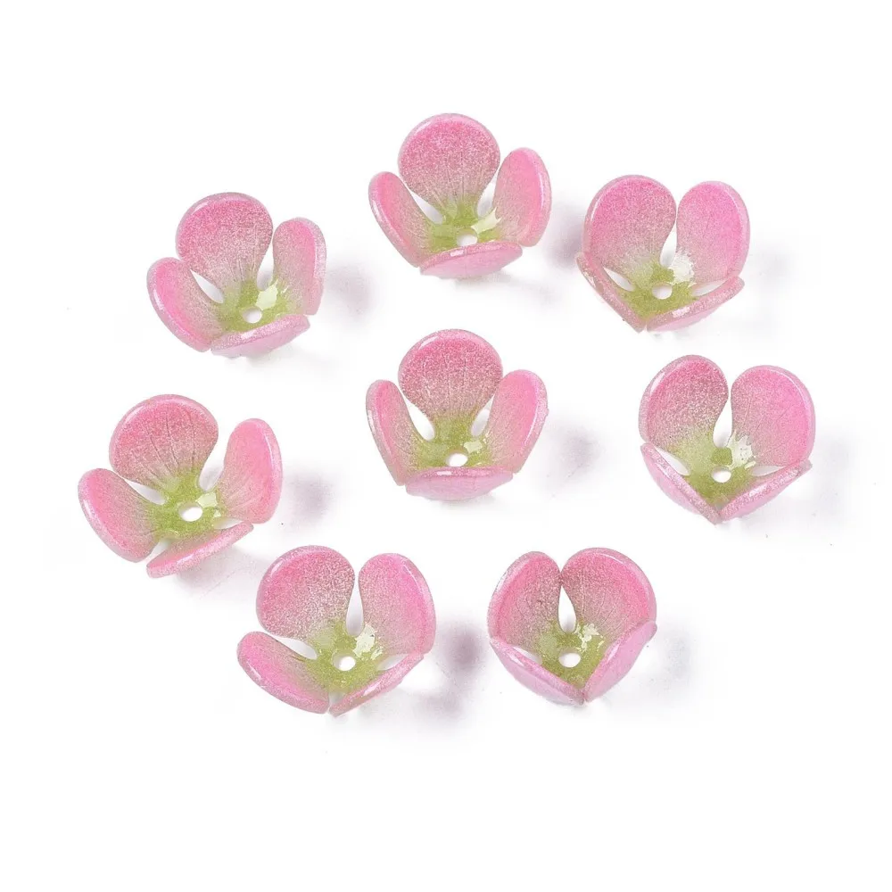 

20pcs Plastic Flower Beads Caps 4-Petal Floral Spacer Beads for Jewelry Making DIY bracelet necklace earring decor accessories