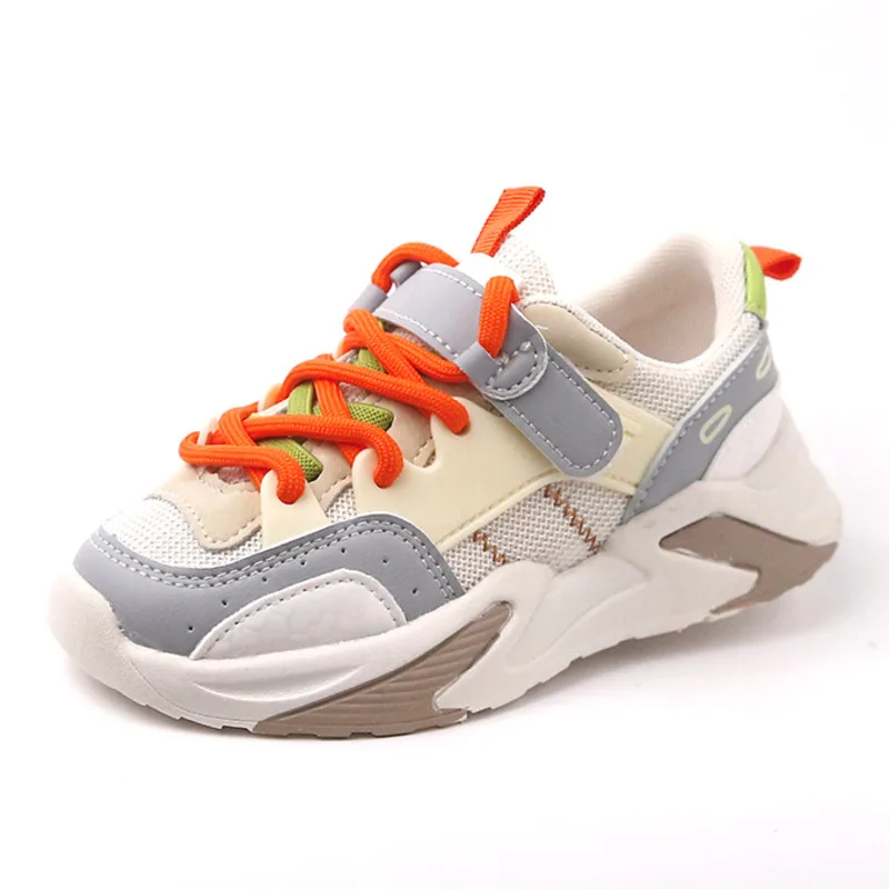 

Summer Autumn Mesh Kids Sport Shoes Patchwork Hook Loop Sneakers For Boys Girls Non Slip Soft Breathable Children Running Shoes