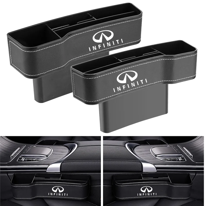 

High Capacity Leather Organizer Car Front Seat Gap Storage Boxes Infiniti Q50 Q60 Q70 QX50 QX60 QX70 G25 FX FX25 FX35 JX JX35