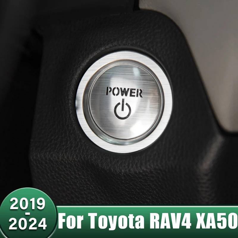

Car Engine One-Click Start Stop Button Ring Covers Circle Case For Toyota RAV4 XA50 2019 2020 2021 2022 2023 2024 RAV 4 Hybrid