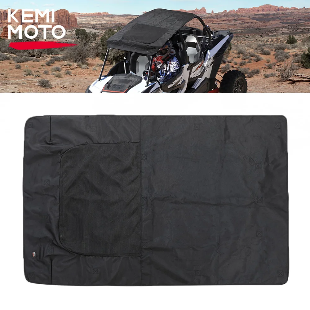 KEMIMOTO UTV 1680D Black Water-resistant UV Protect Soft Roof w/ Skylight Compatible with Polaris RZR PRO XP 4 2020-2023 4 Seats