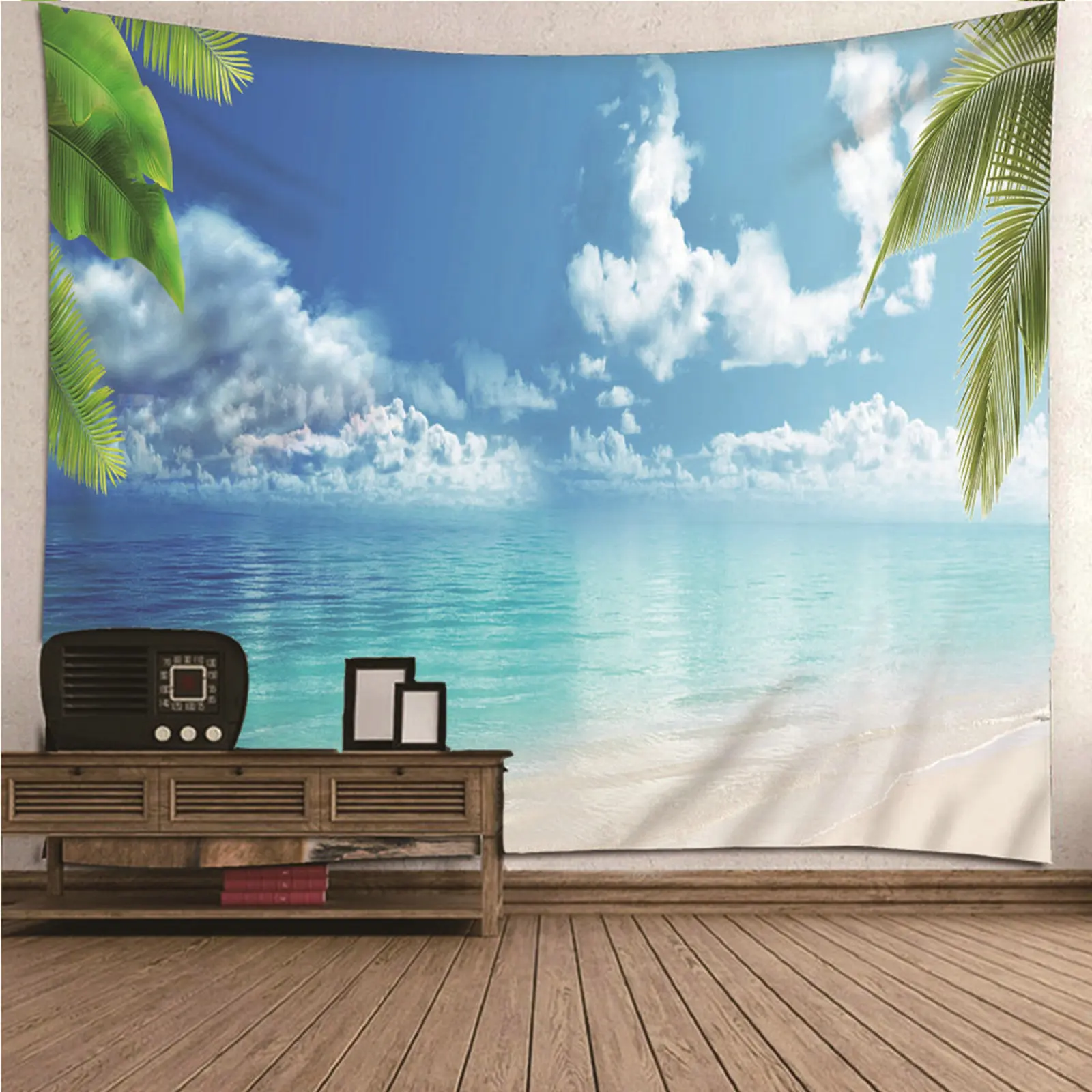

Tapestry Ceiling Tapestry Door Curtain natural scenery Blue Sky & Sea Wall Hanging Blanket Dorm Art Decor Covering