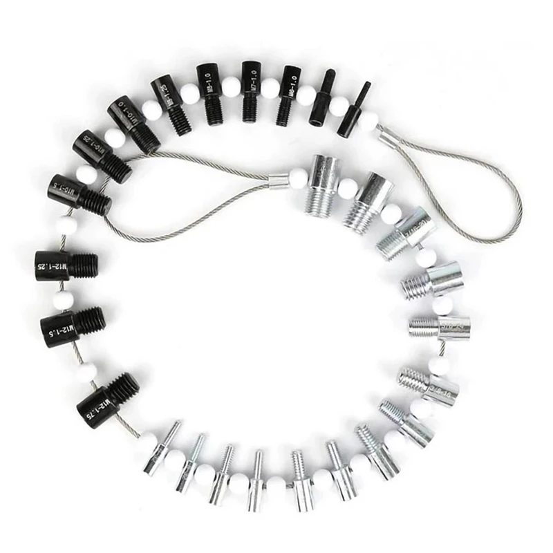 Портативный тестер резьбы болт гайка винт проверка 26 набор измерительных