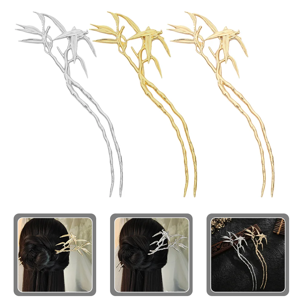 

3 шт. шпильки для волос для женщин заколка для невесты для гульки палочки из сплава держатель булочки Miss Hanfu аксессуары