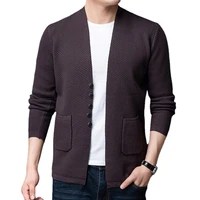 2022 mens cardigan sweaters cotton knitted solid color knitwear long sleeve v neck loose button knitting male casual clothing