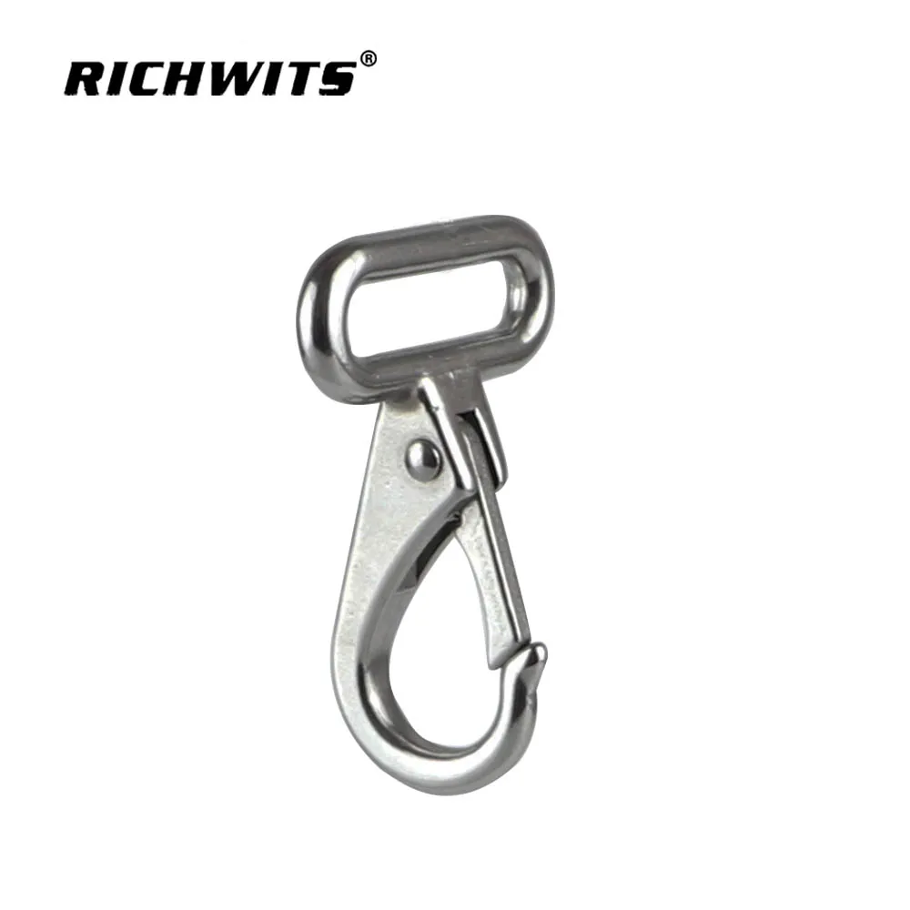 

High Quality Stainless Steel Square Head Heavy Duty Fixed Eye Snap Hook For 25mm Webbing Snap Hook Accessory