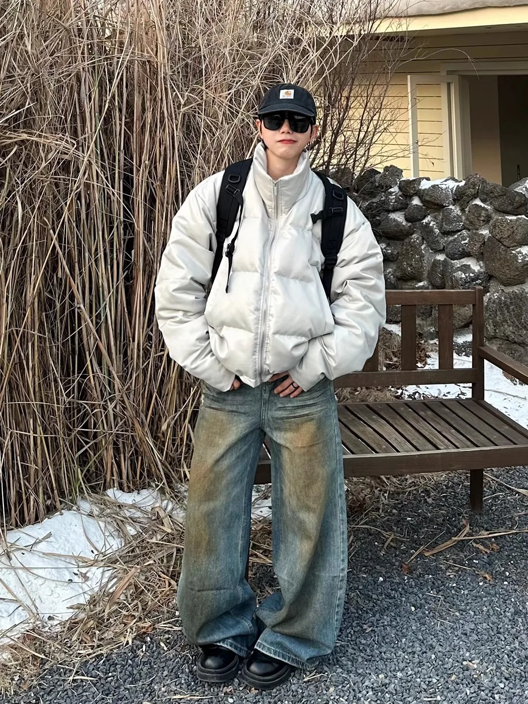 Xbro American Cleanfit Короткая теплая 24-летняя зимняя мужская и женская куртка на белом