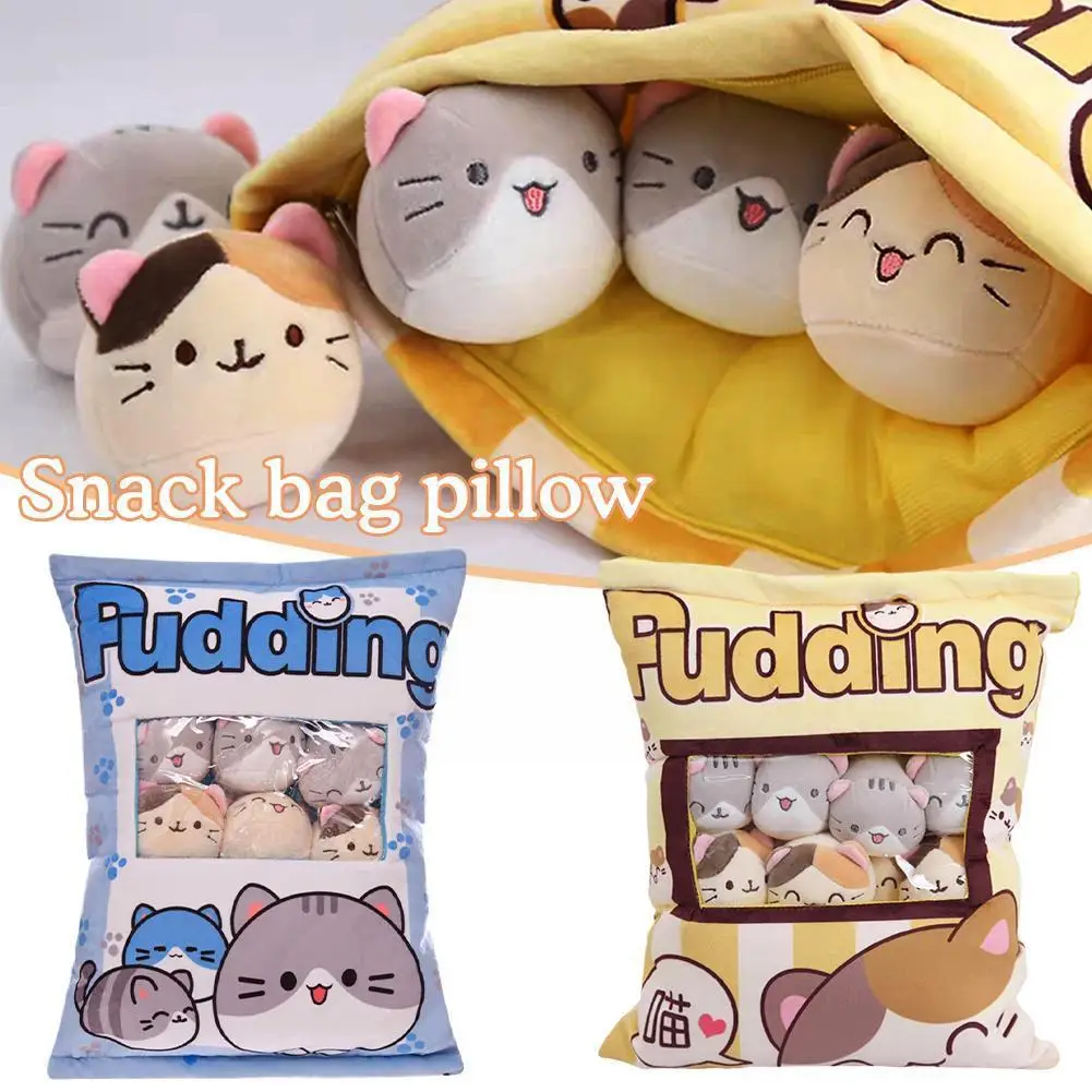 1pcs Pudding Bag Food Toy Mini Animals Balls Yellow Decor Cushion Pillow Snack Zipper Bag Girls H5d3