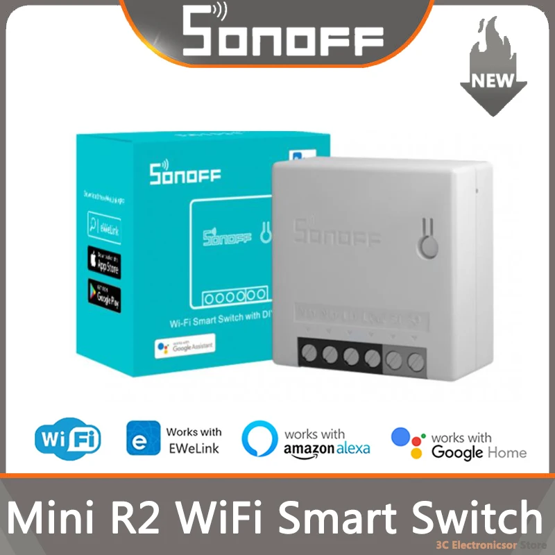 

SONOFF Mini R2 DIY Wifi Smart Switch 2 Way Timer Wireless Switches Smart Home Automation Work With Alexa Google Home EWelink App