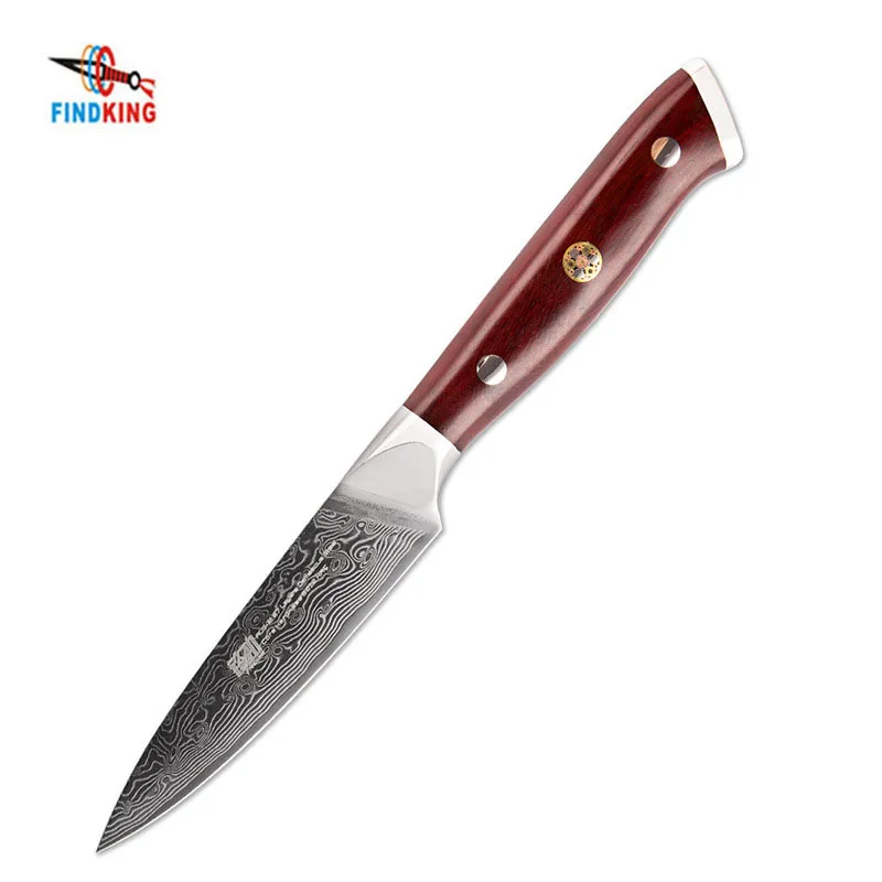 

FINDKING Kitchen Knife 67 Layers Damascus Steel Rosewood Handle 3.5 Inch Sharp Professional Paring Peeling Fruit Damascus Knife